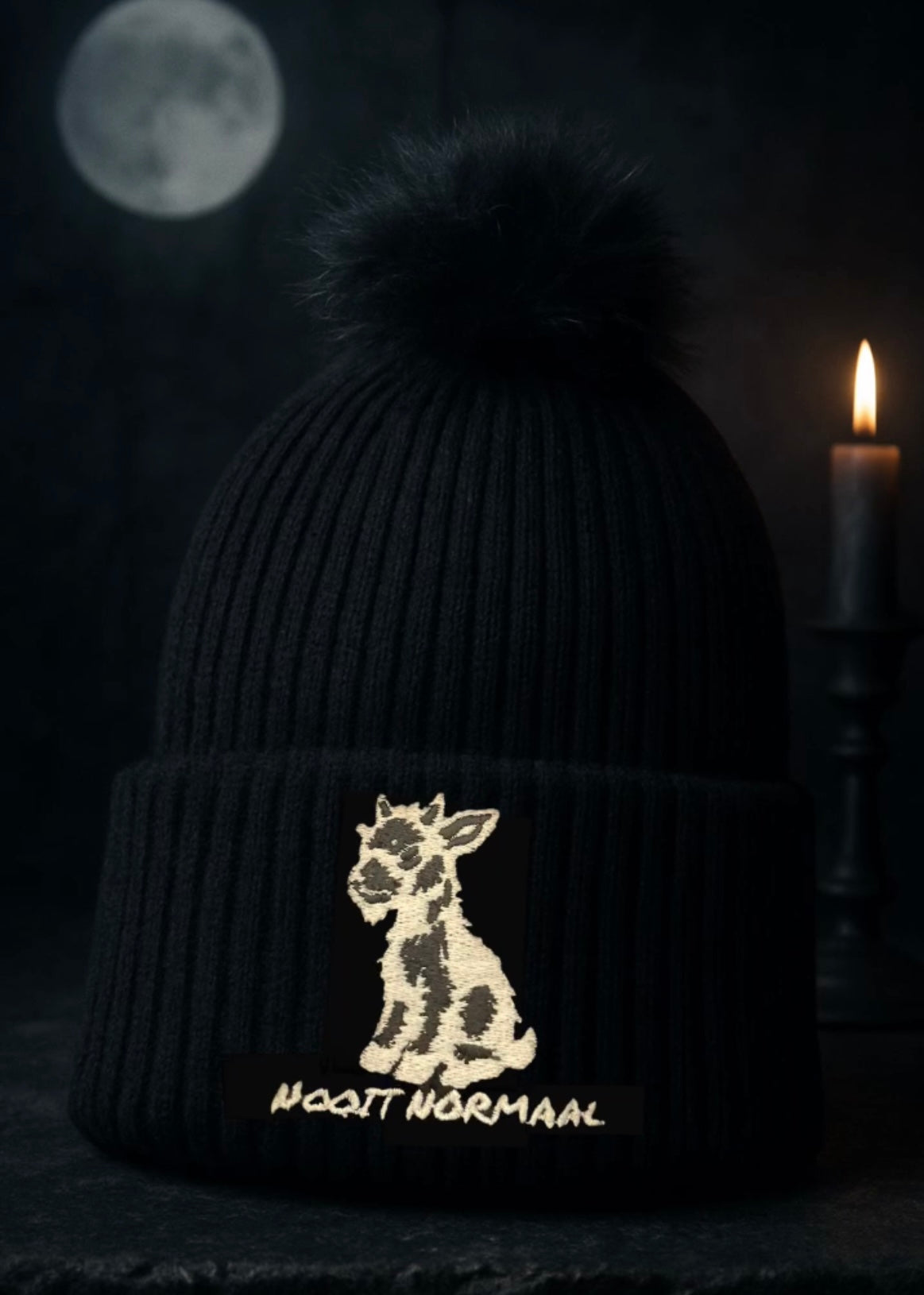 muts met pompon boos geitje