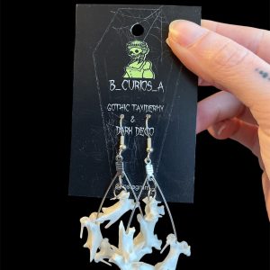 bone oorbellen druppelvorm zilverkleur  extra