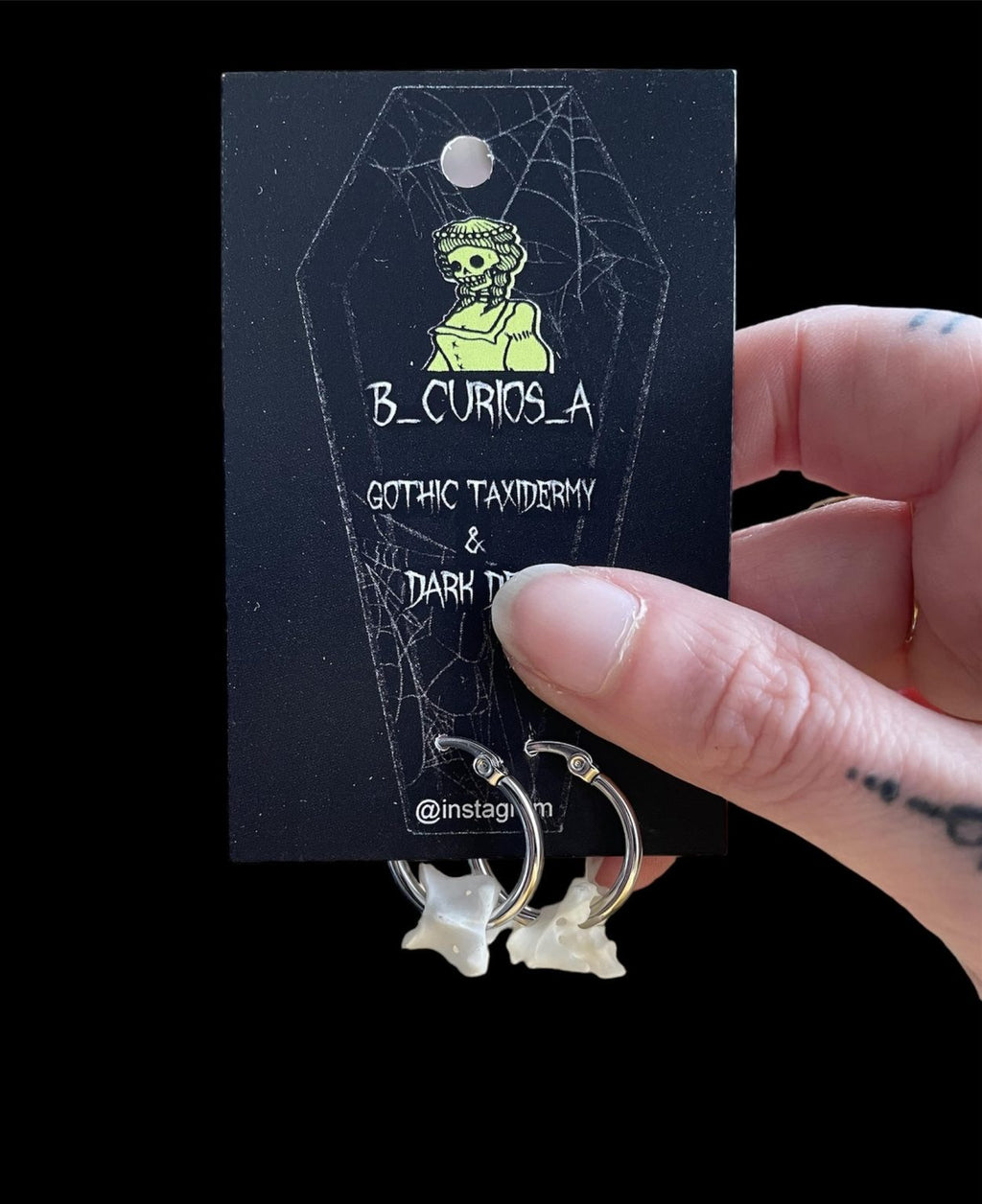 Bone Oorbellen Klein zilver